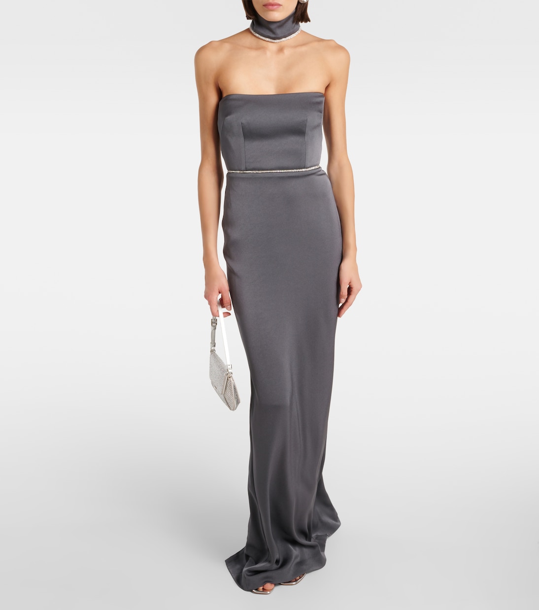 Verzierte Robe aus Satin | Alex Perry