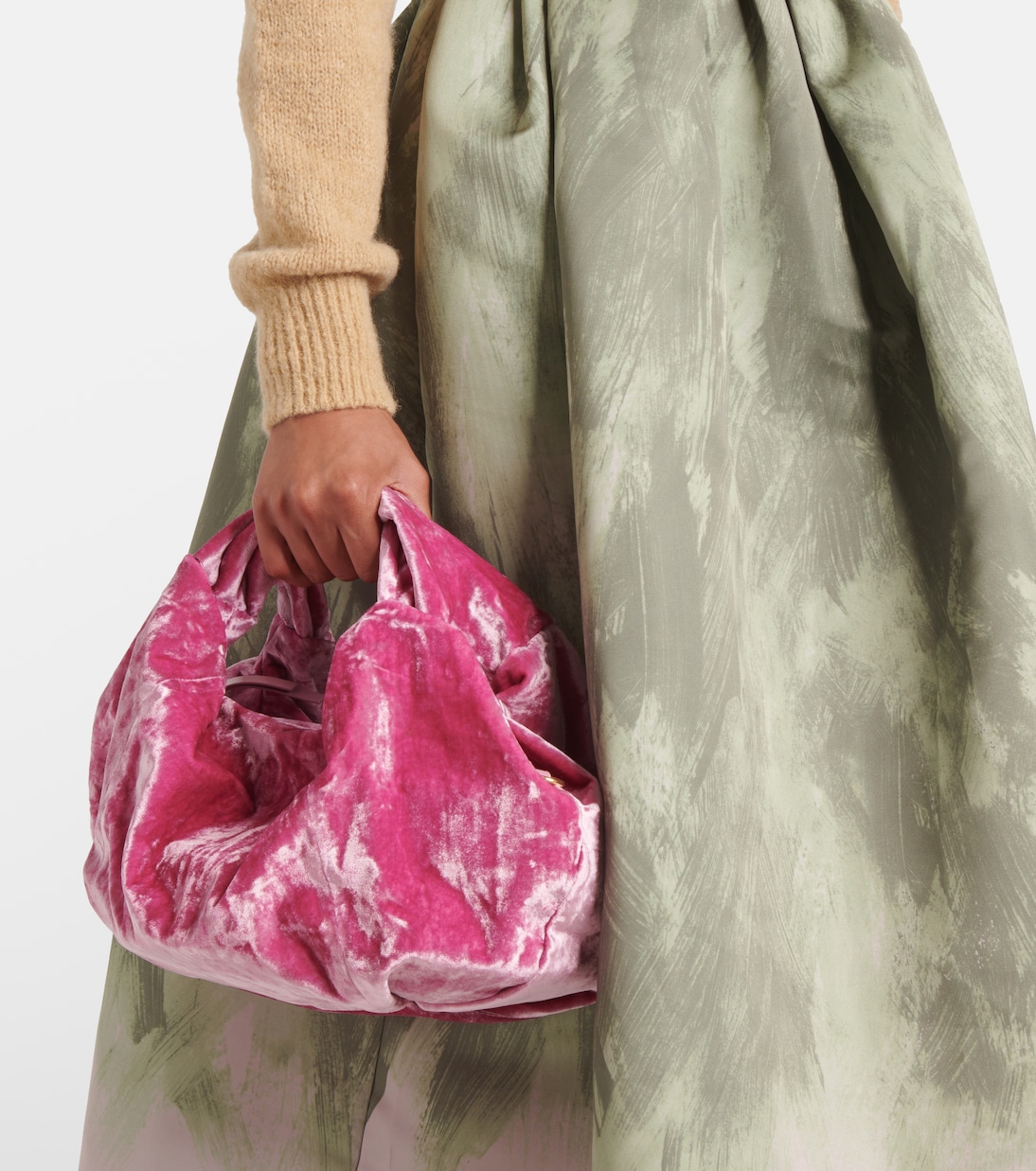 Borsa a spalla Twist Small in velluto | Dries Van Noten