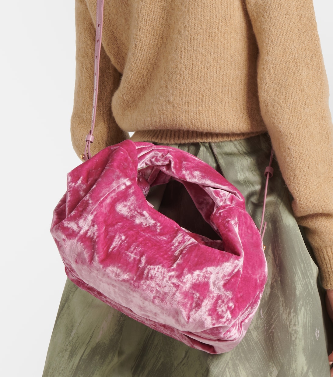 Borsa a spalla Twist Small in velluto | Dries Van Noten