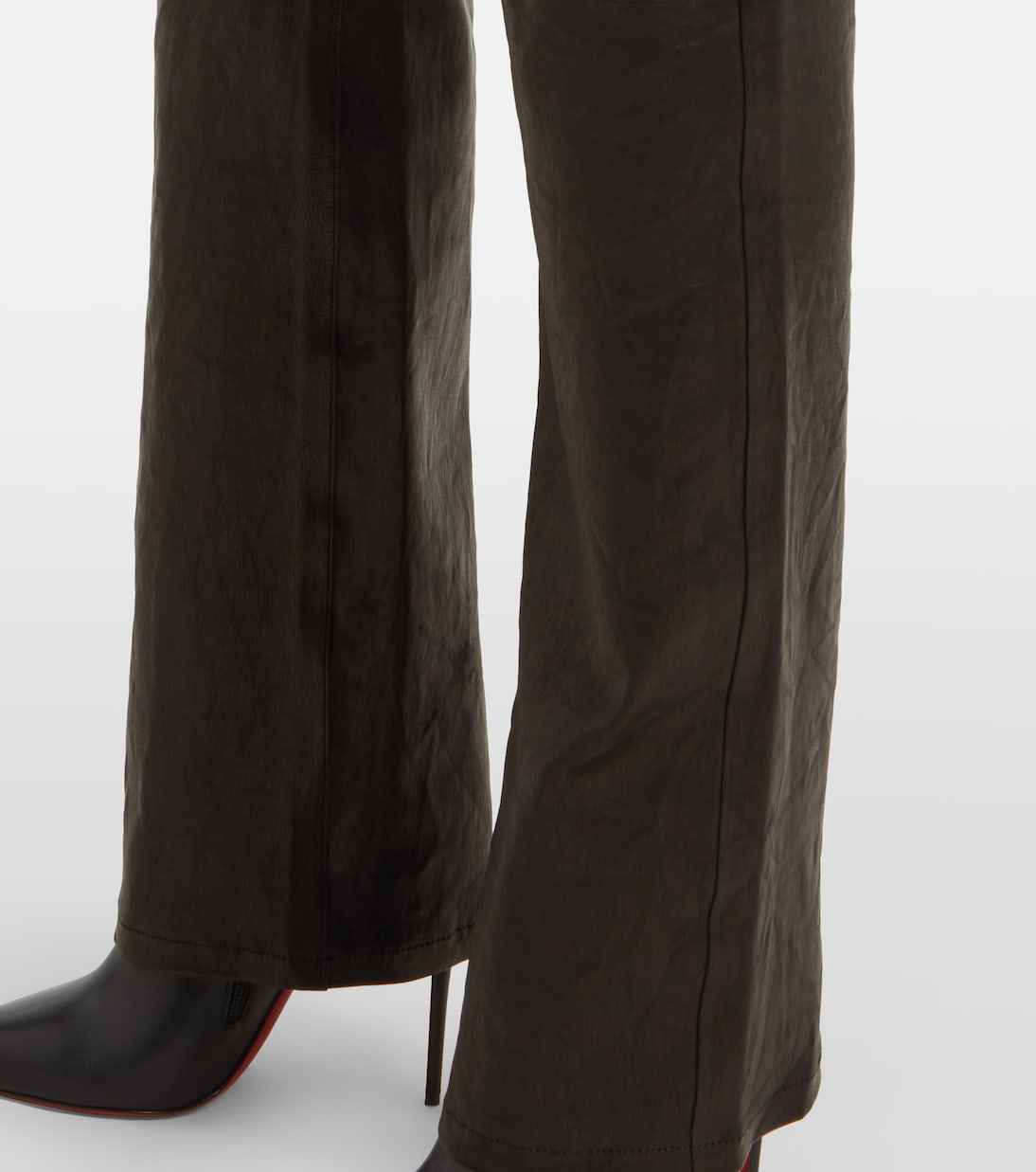 Pantalon Le High Straight Long en cuir | Frame