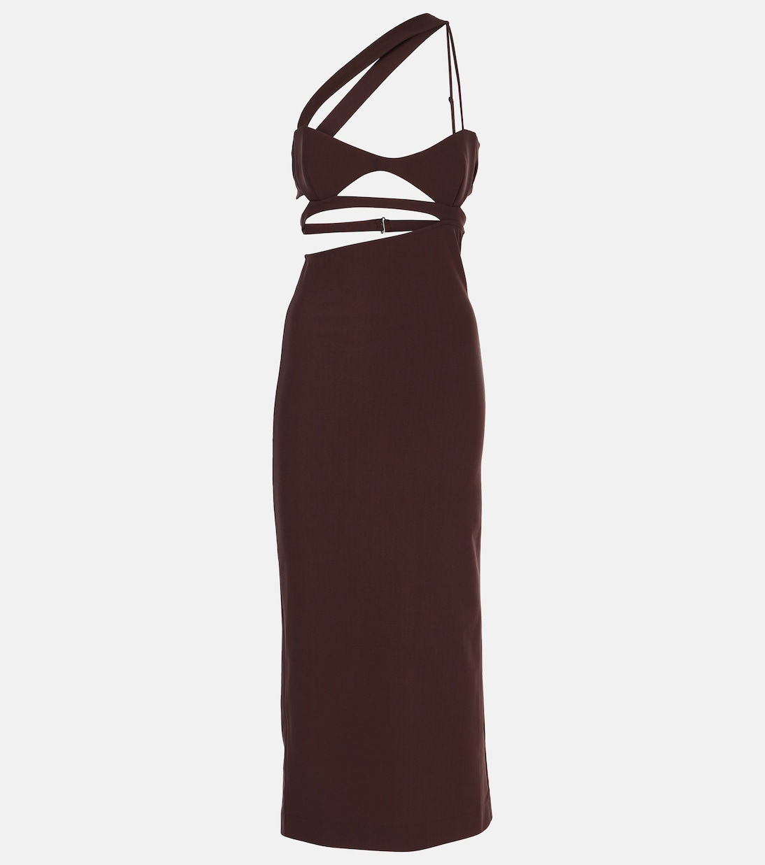 Robe midi asymétrique en soie | Nensi Dojaka