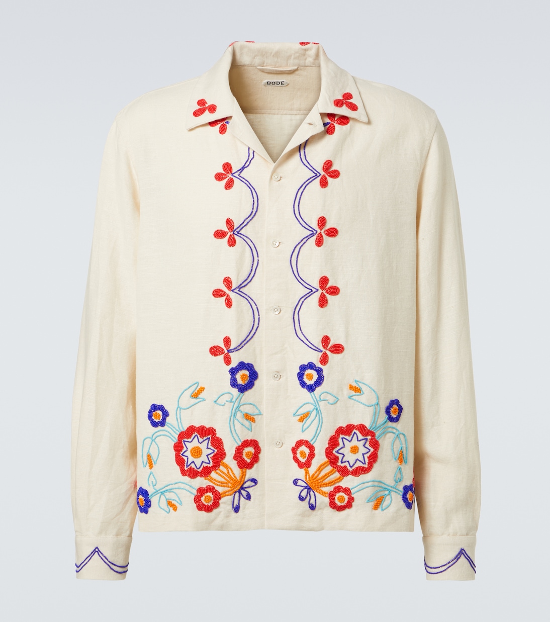 Camicia Garden Party in lino con perline | Bode