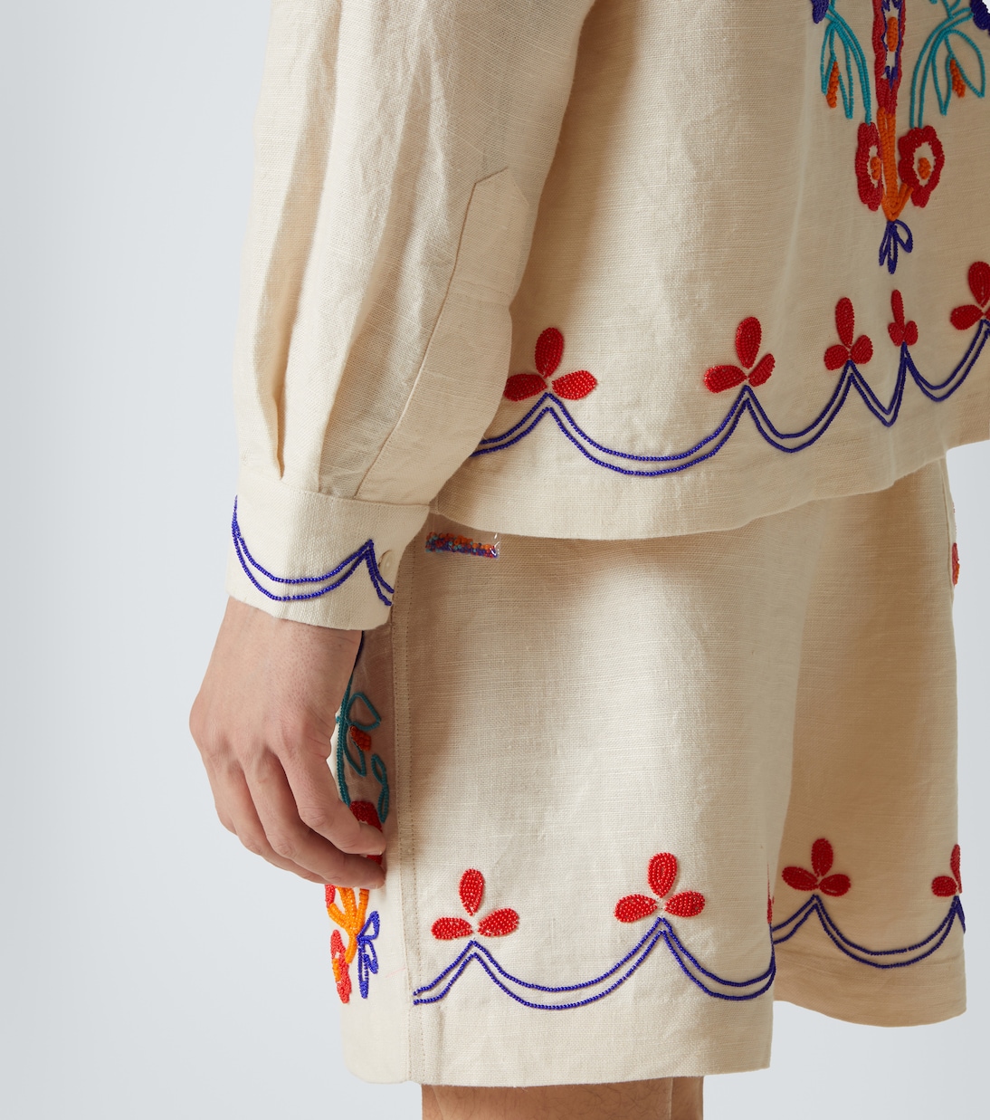 Camicia Garden Party in lino con perline | Bode