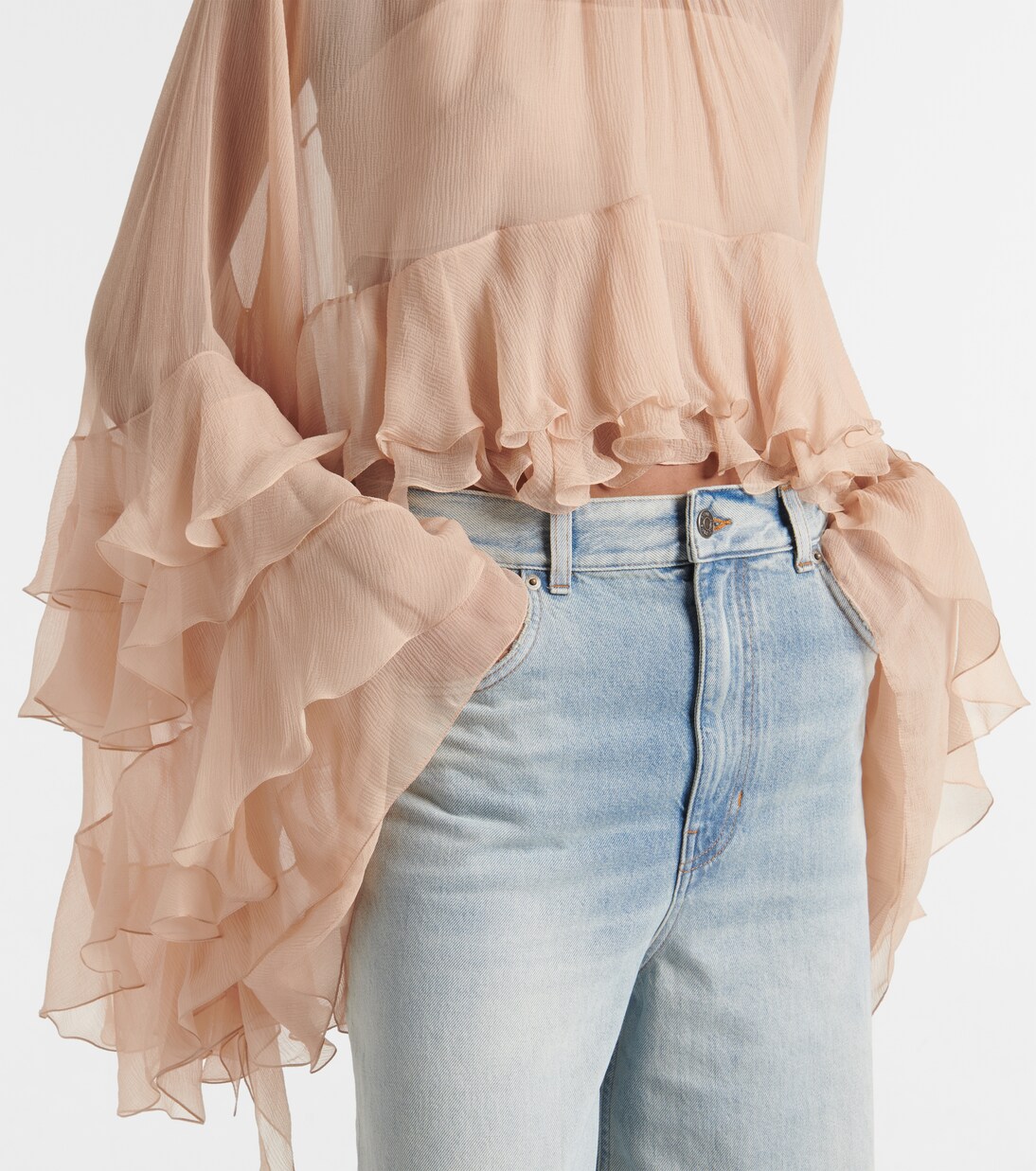 see by chloe sheer sleeve top