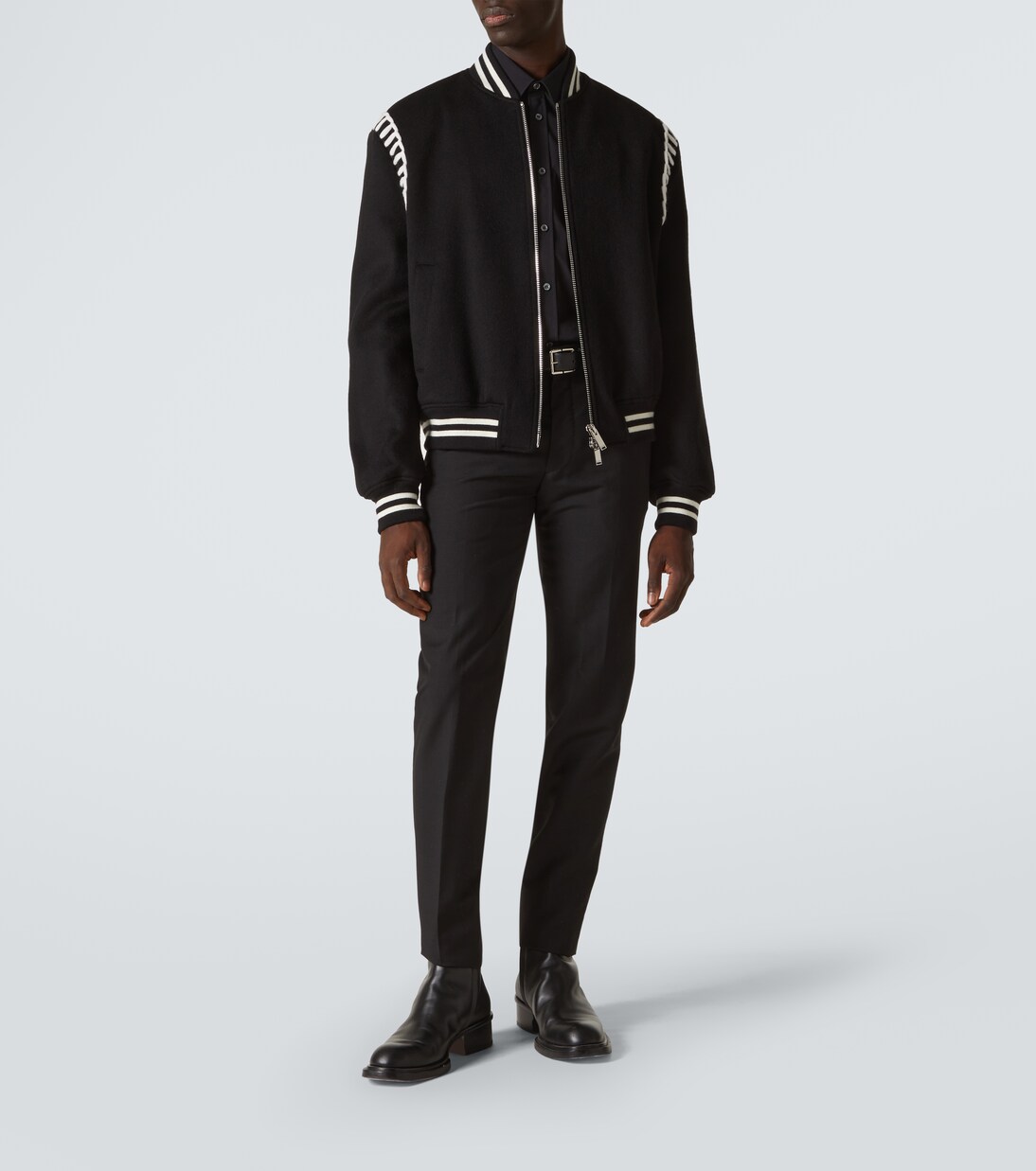 Bestickte Bomberjacke aus Wolle | McQueen
