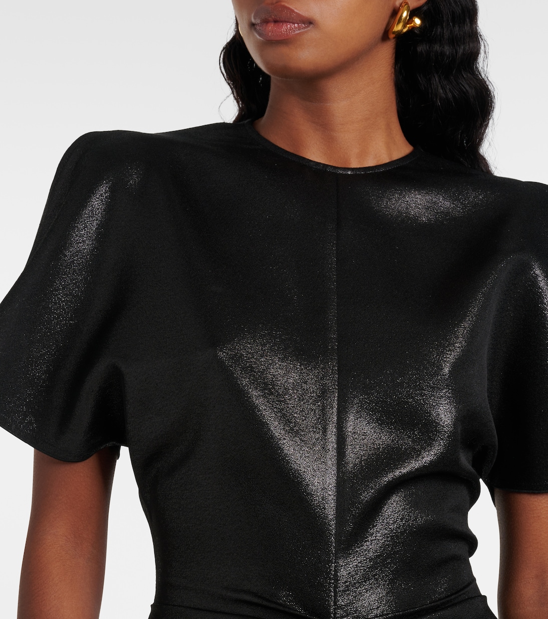 Robe midi en lamé | Victoria Beckham