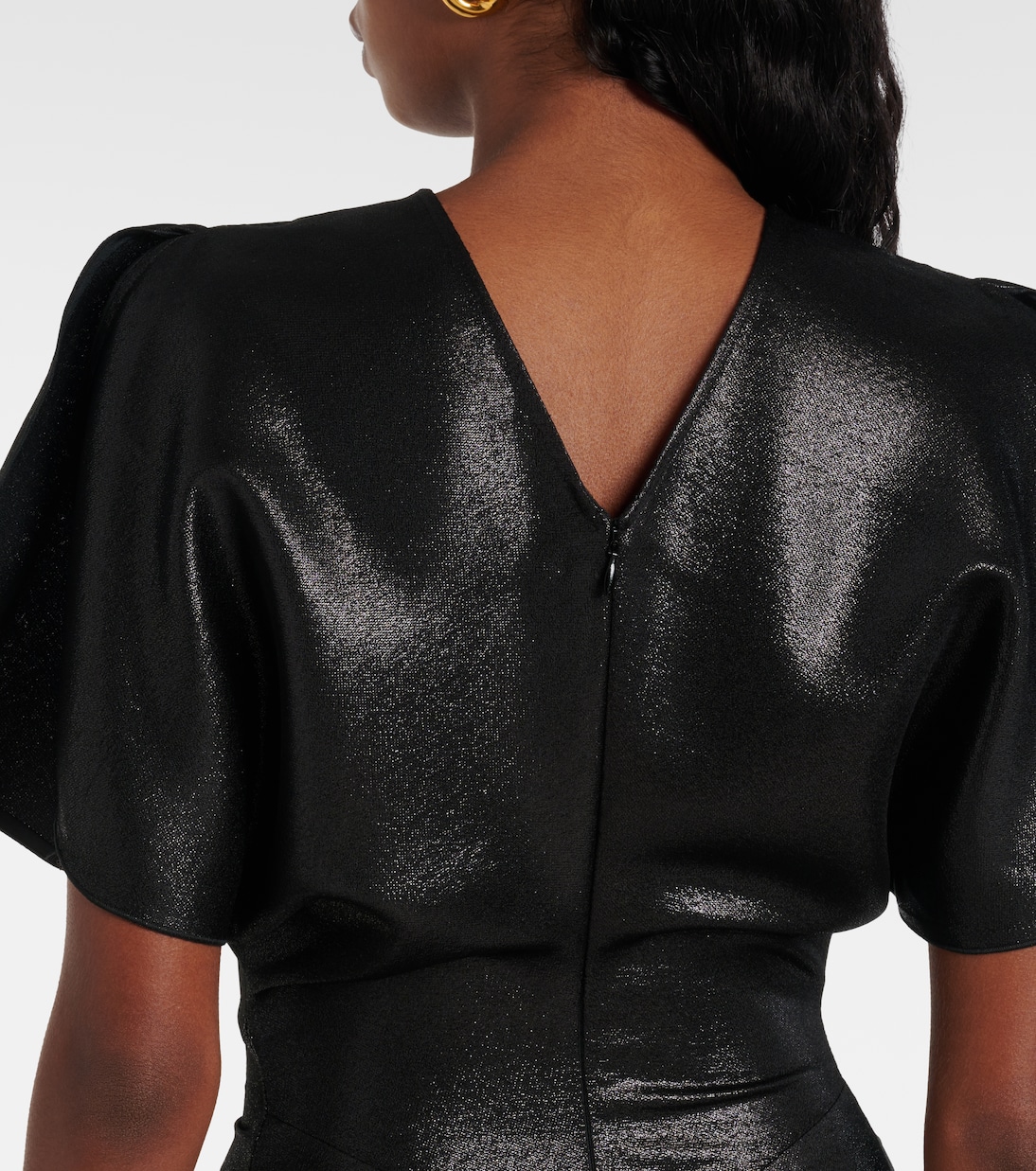Robe midi en lamé | Victoria Beckham