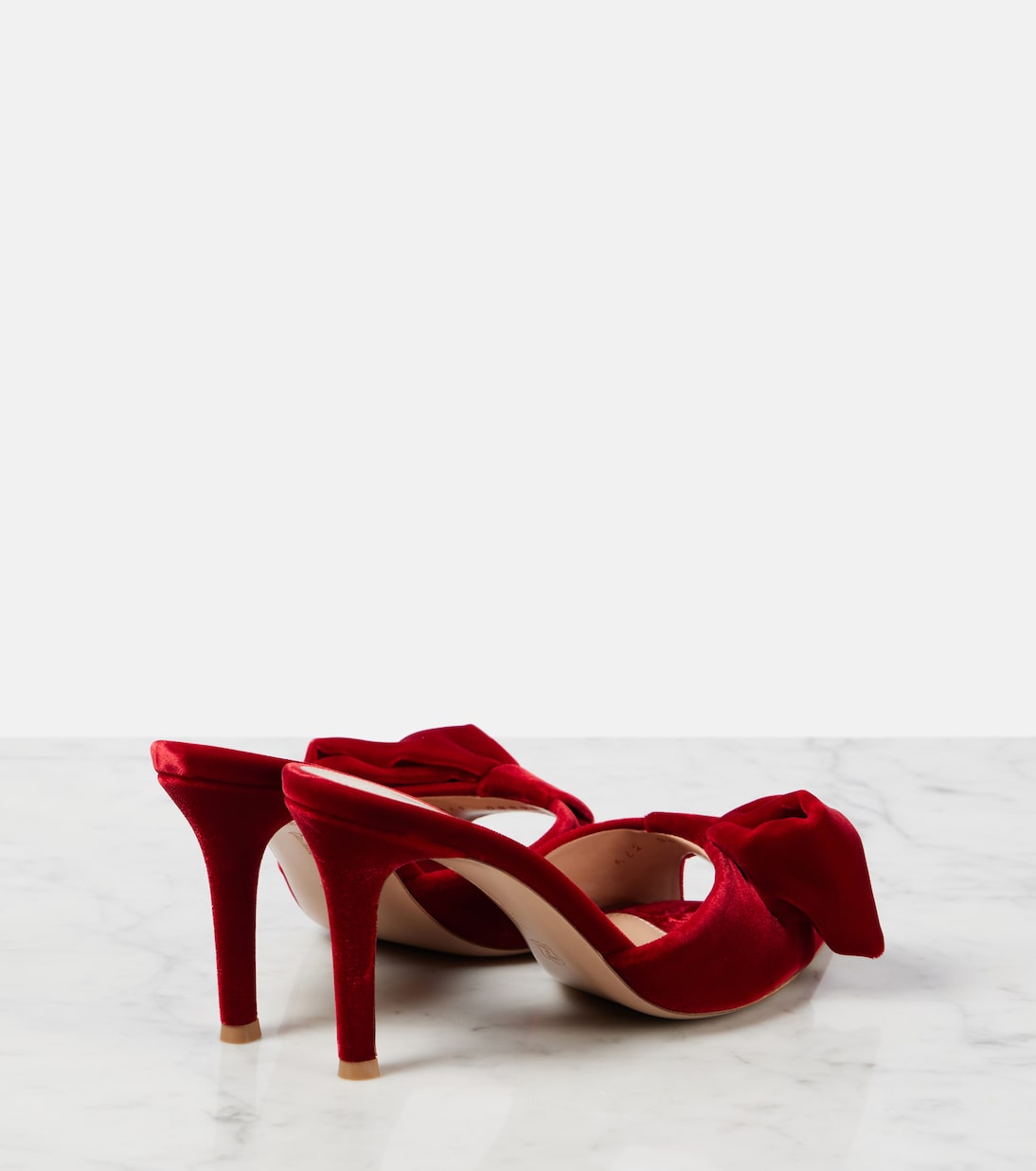 Mules 85 in velluto con fiocco | Gianvito Rossi