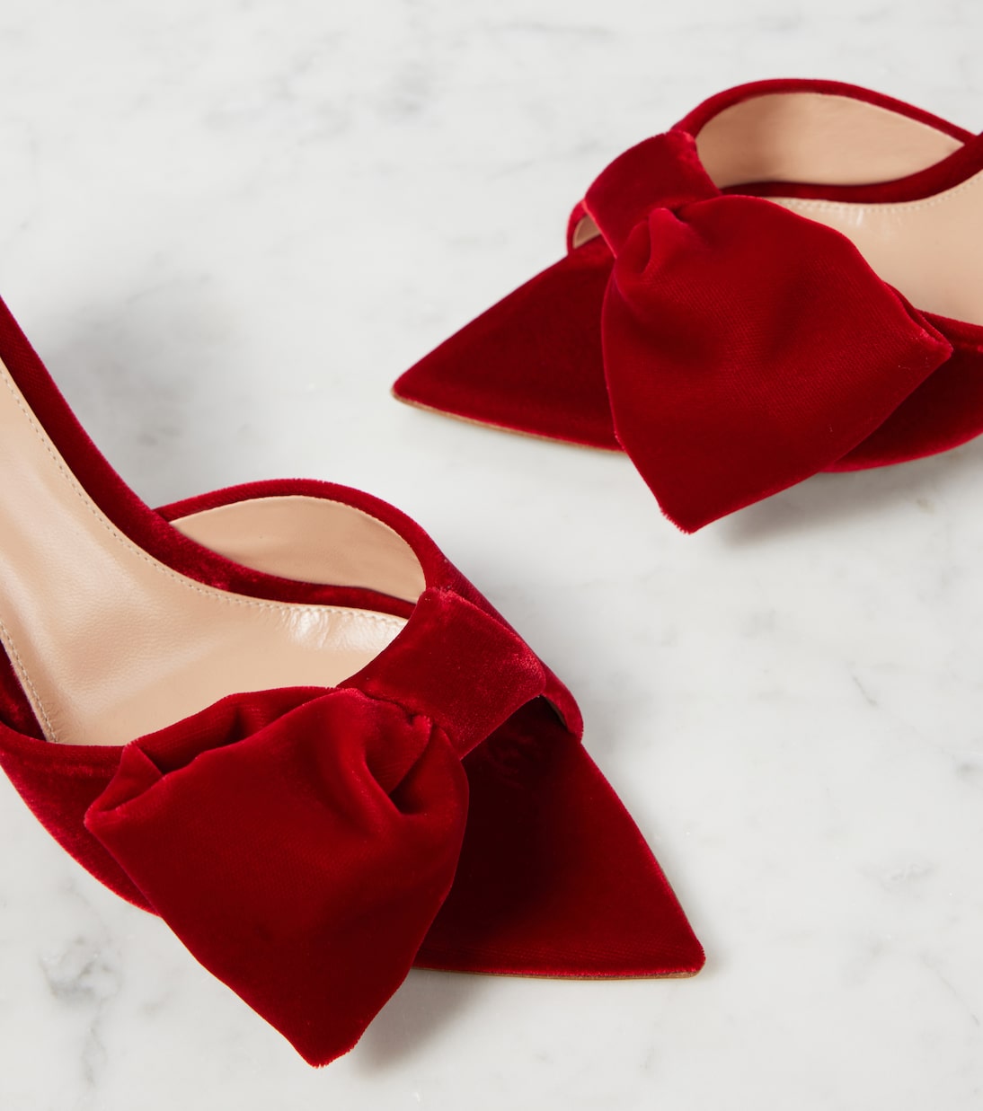 Mules 85 in velluto con fiocco | Gianvito Rossi