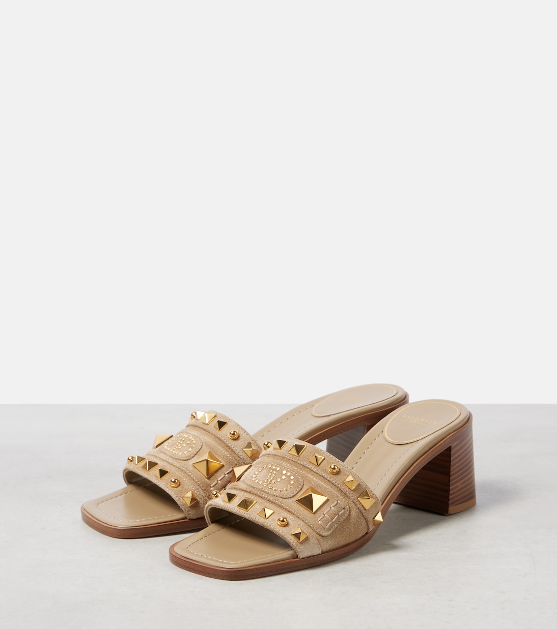 Mules Plaster Caster 50 en daim | Valentino Garavani