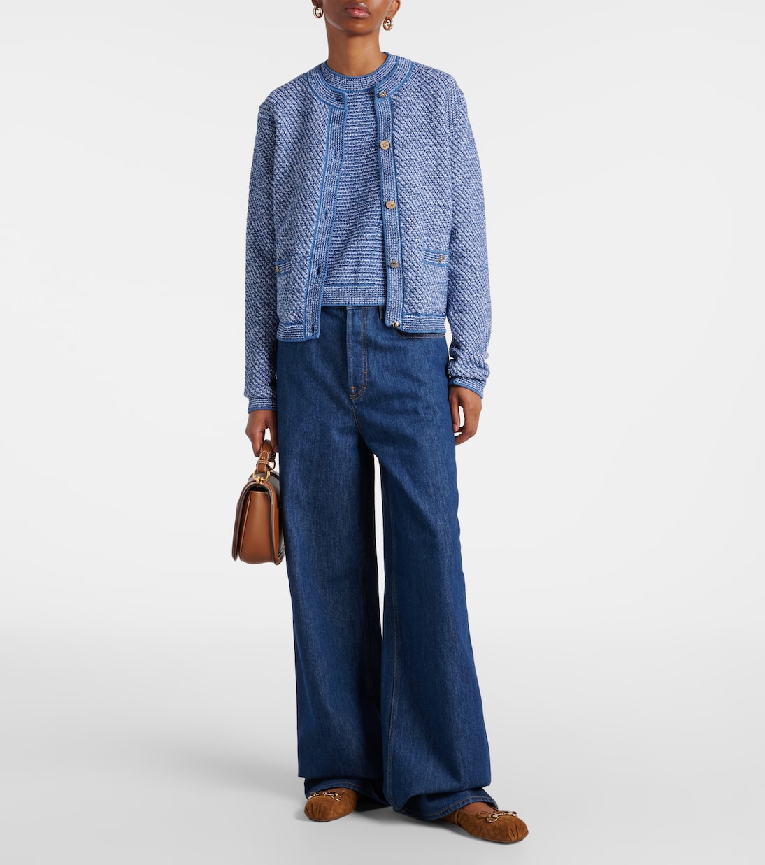 Top de punto de mezcla de algodón con GG | Gucci