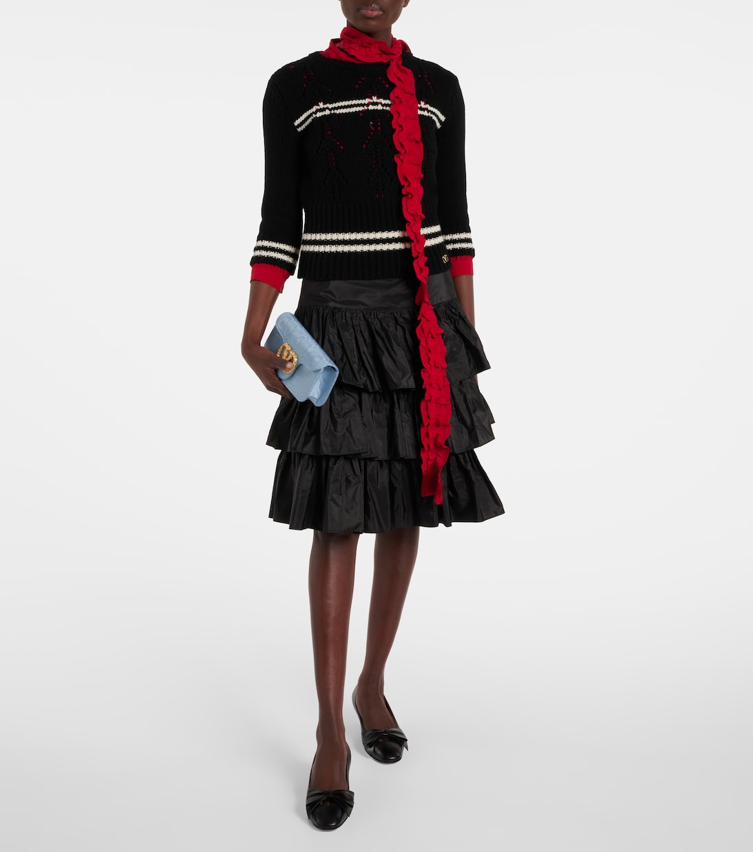 Clutch Locò VLogo Mini in moiré | Valentino Garavani