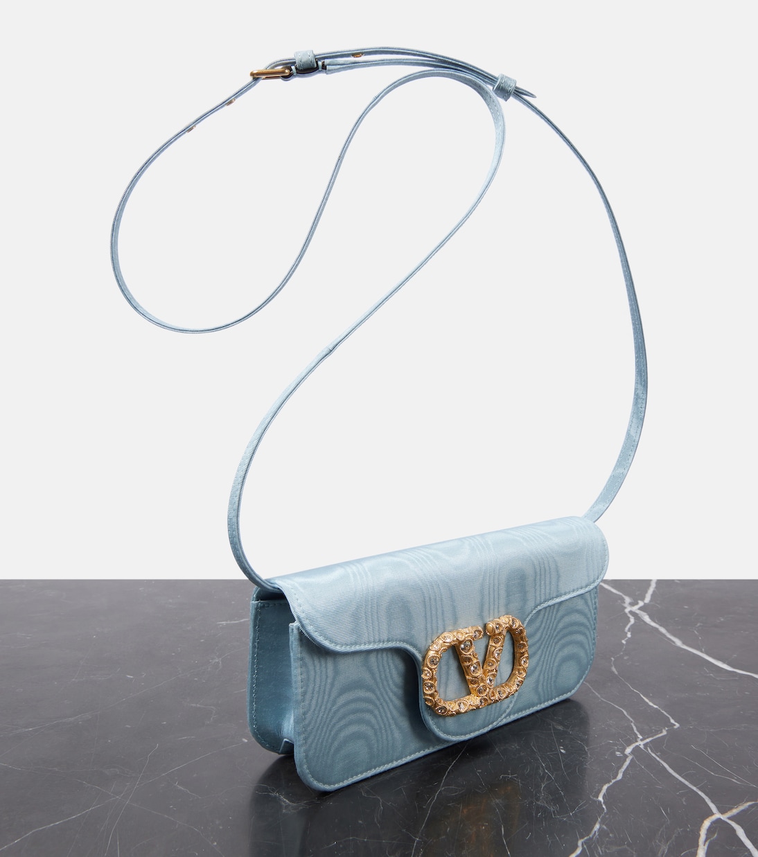 Clutch Locò VLogo Mini in moiré | Valentino Garavani