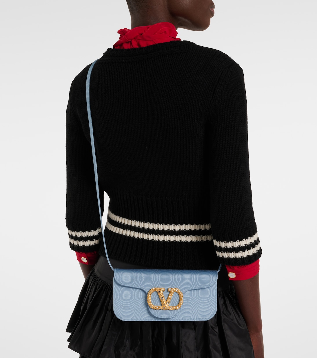 Clutch Locò VLogo Mini in moiré | Valentino Garavani