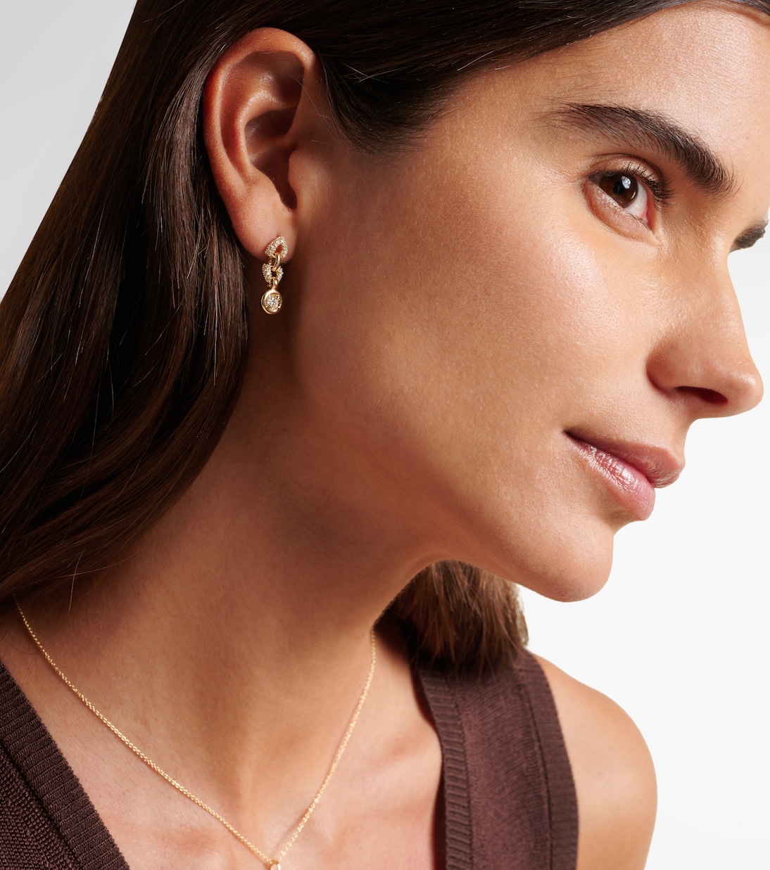 Boucles d'oreilles Rossellini en or 14 ct et diamants | Stone and Strand