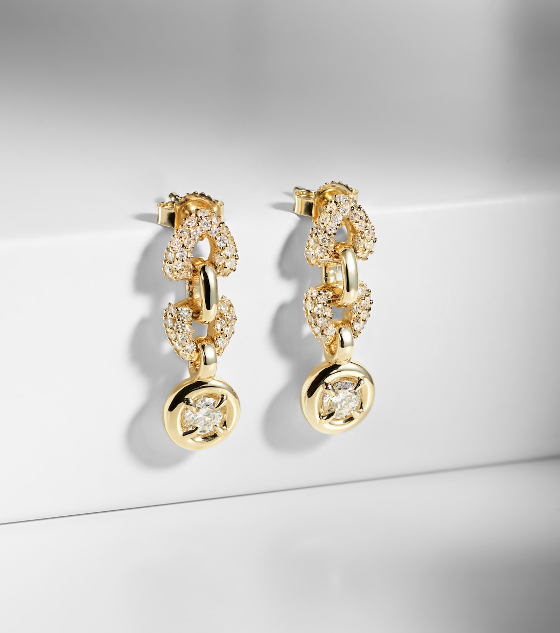 Boucles d'oreilles Rossellini en or 14 ct et diamants | Stone and Strand