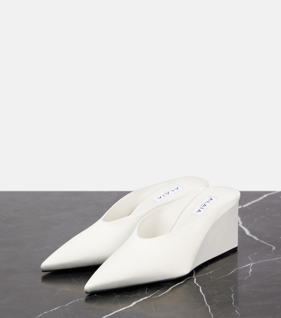 Cube Pointy 75 satin wedges | Alaïa