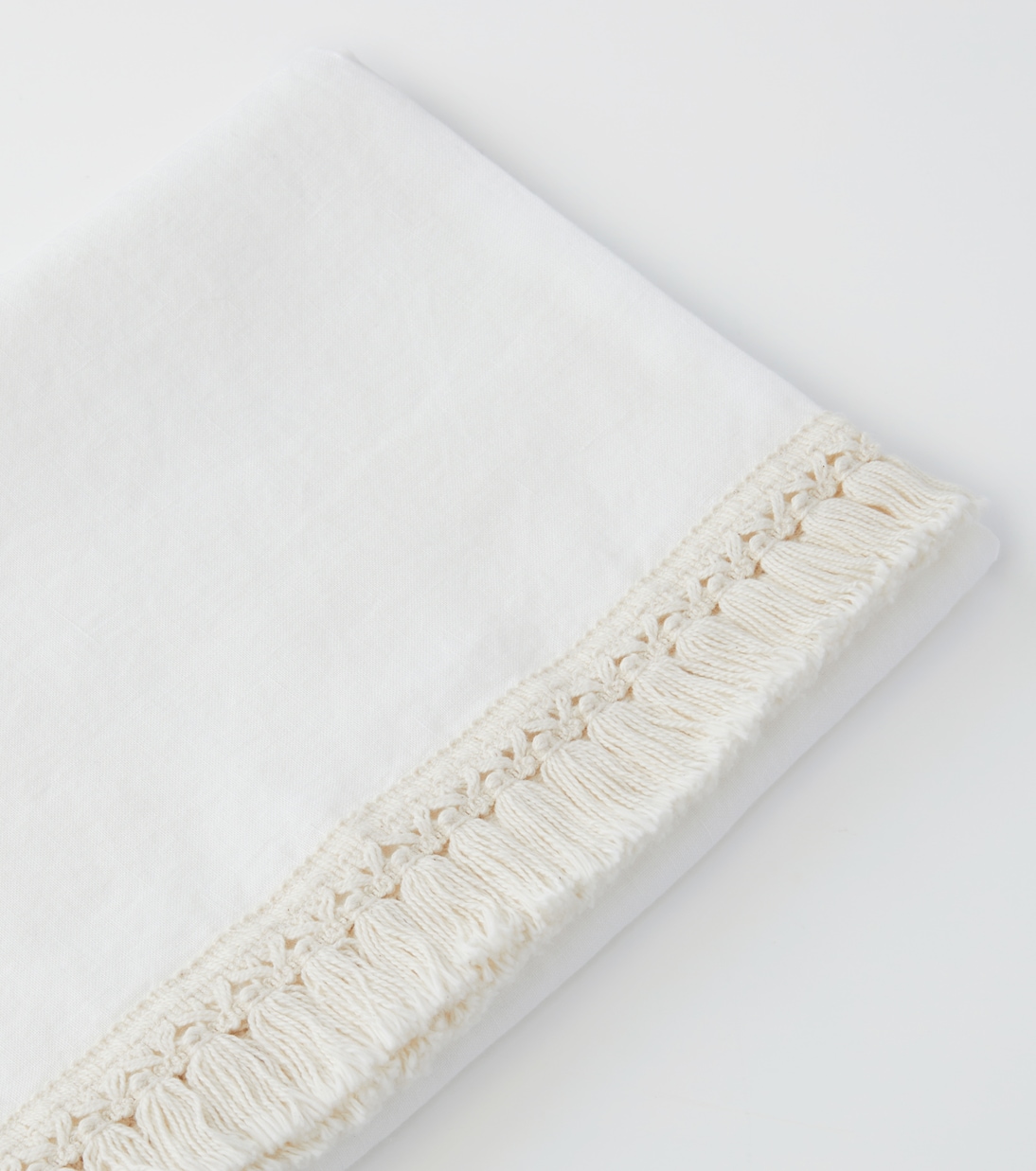 Fringed linen bath sheet | Once Milano