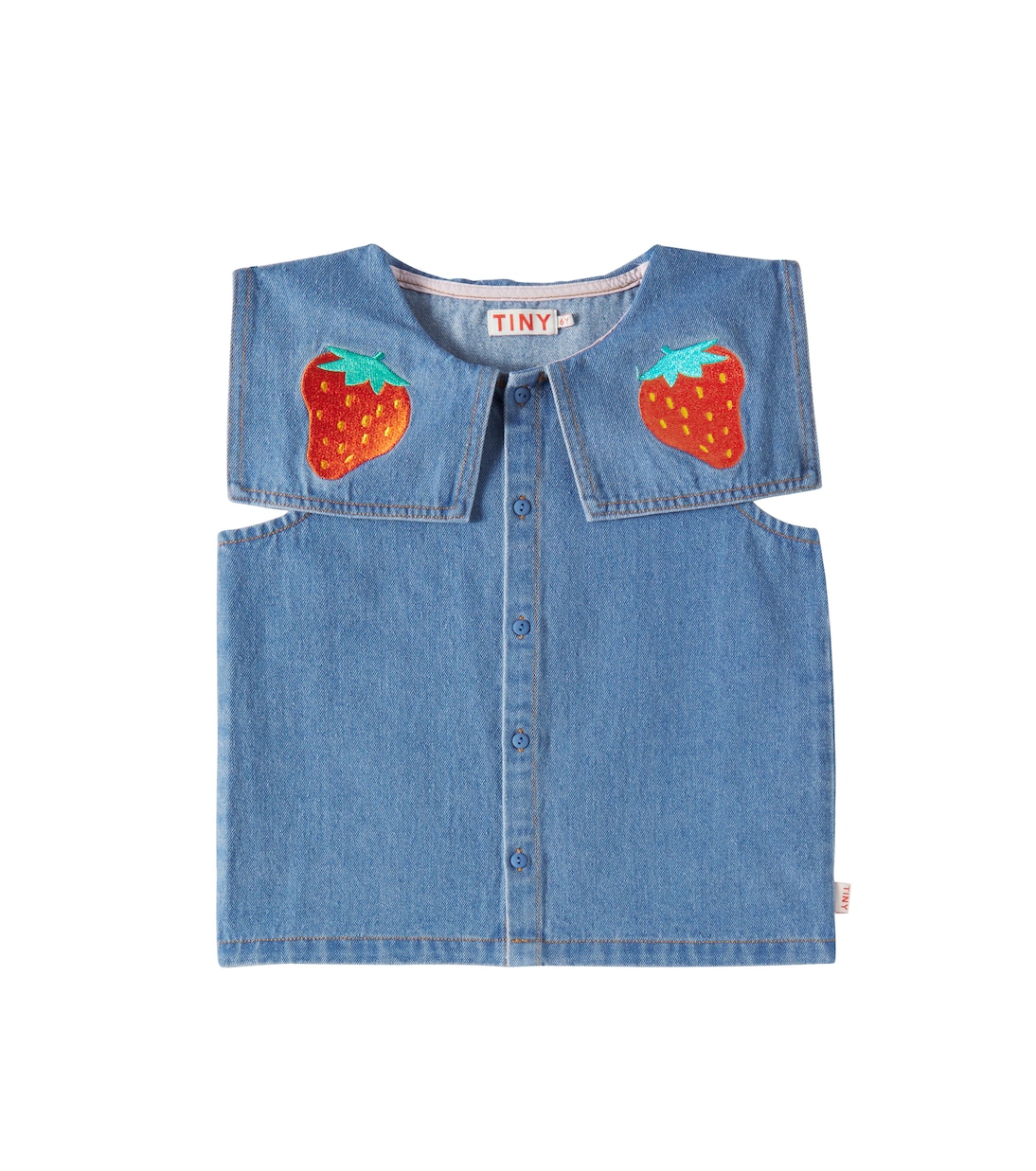 Bluse Strawberries aus Denim | Tinycottons