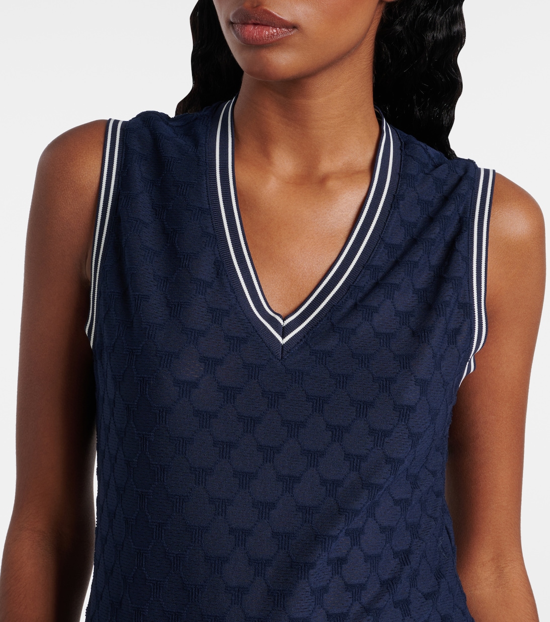 Vestido de tenis de felpa en jacquard plisado | Tory Burch