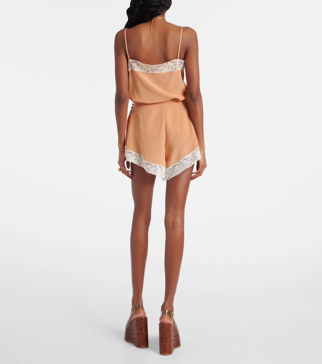 Shorts de seda con encaje | Chloé