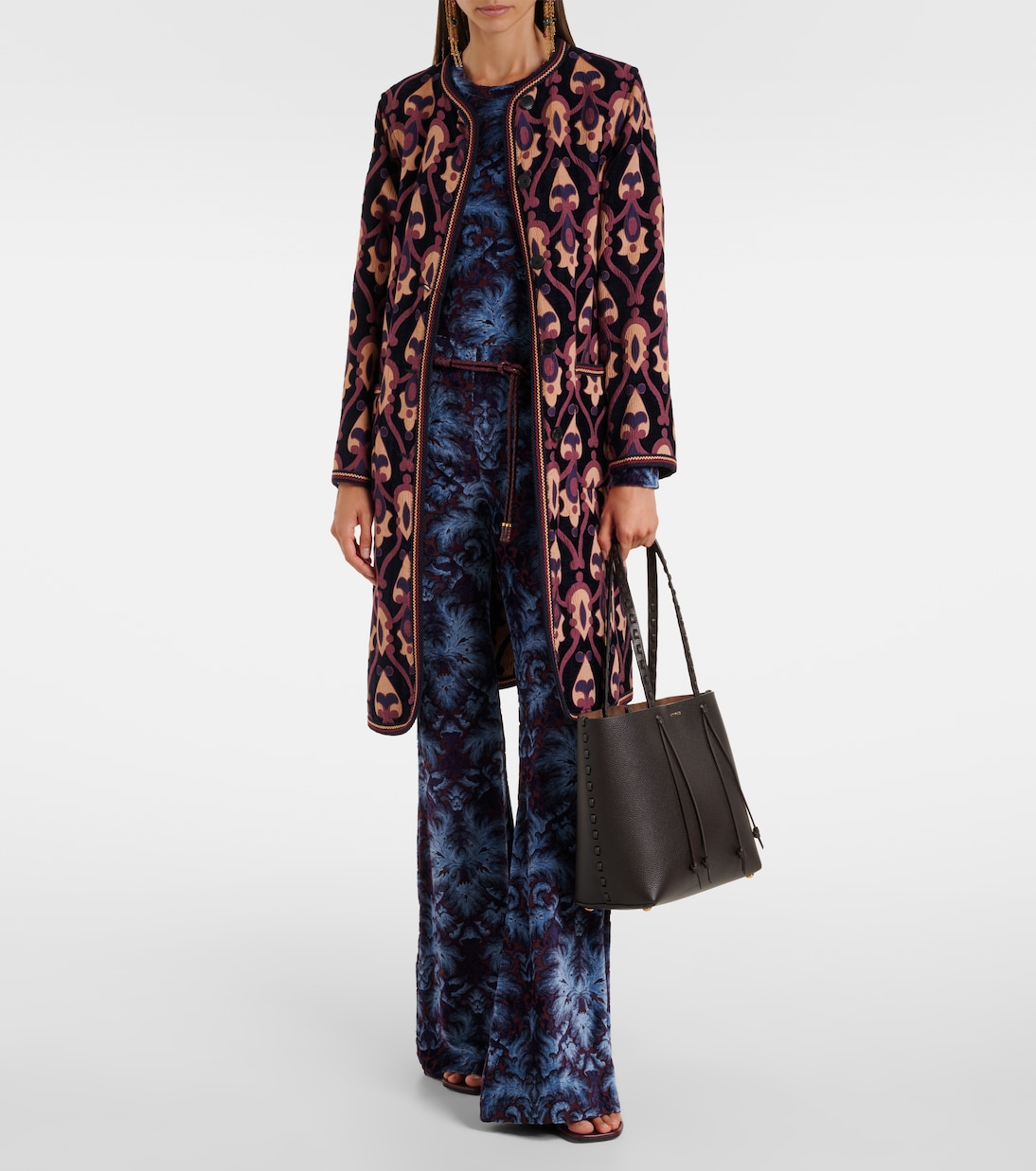 Printed crêpe high-rise flared pants | Etro
