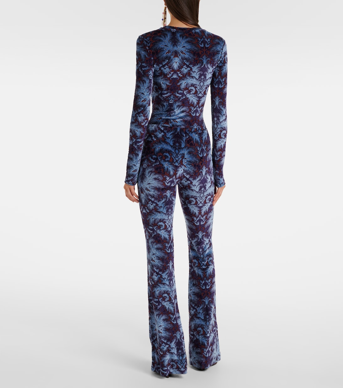 Printed crêpe high-rise flared pants | Etro