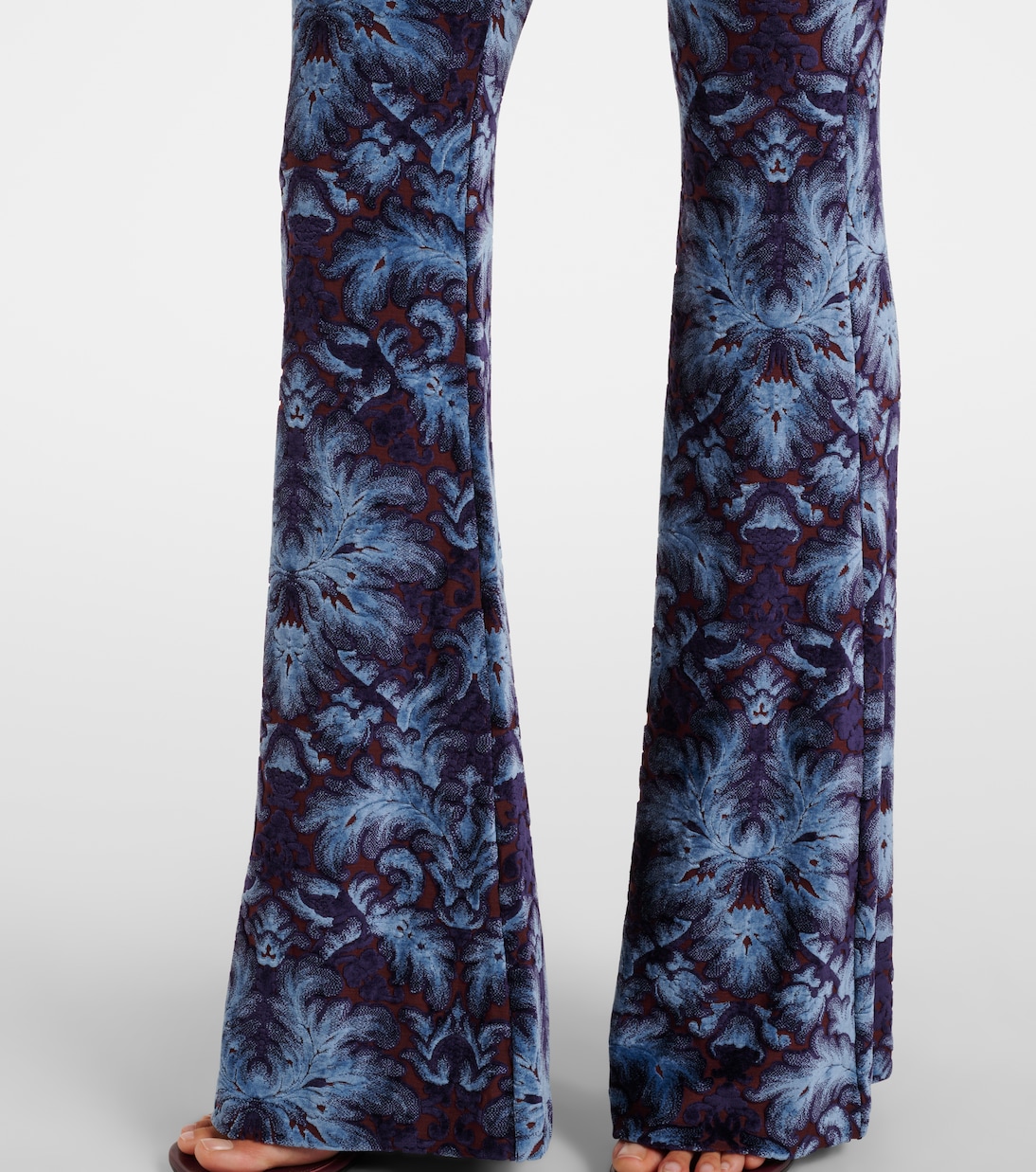Printed crêpe high-rise flared pants | Etro