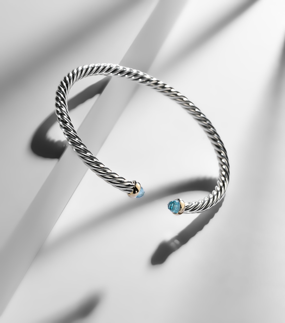 Bracciale Cable Flex in argento e oro 14kt con topazi | David Yurman
