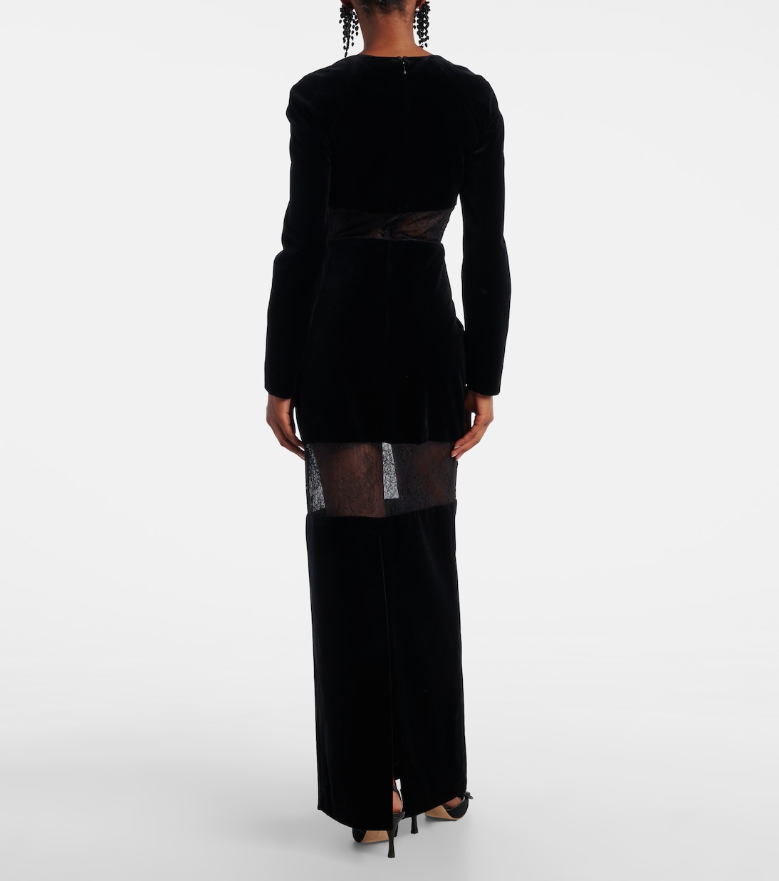 Velvet and lace gown | Nina Ricci