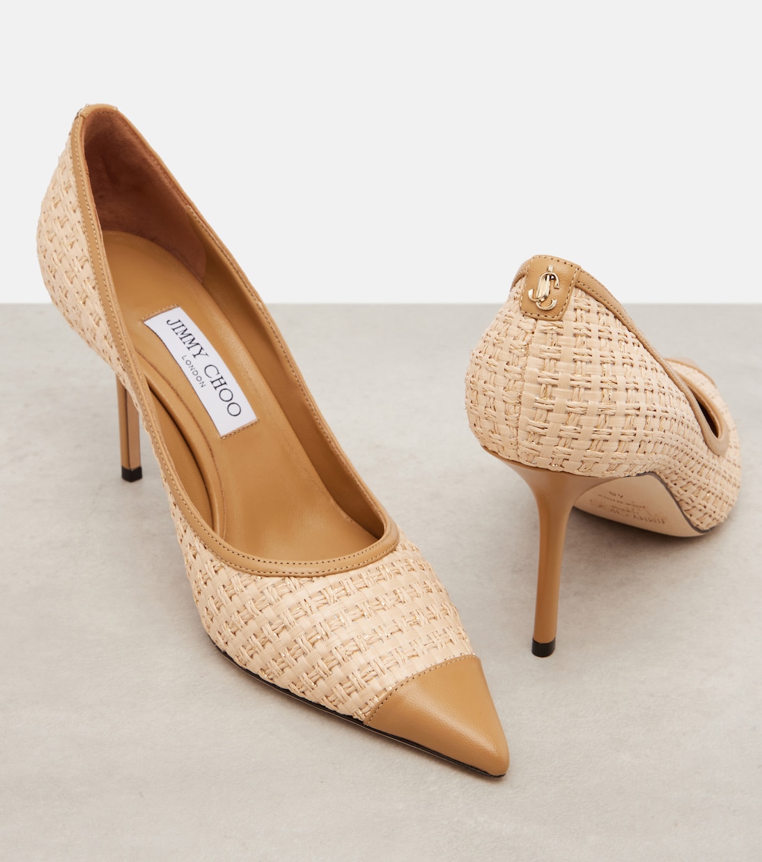 Love 85 raffia-effect pumps | Jimmy Choo