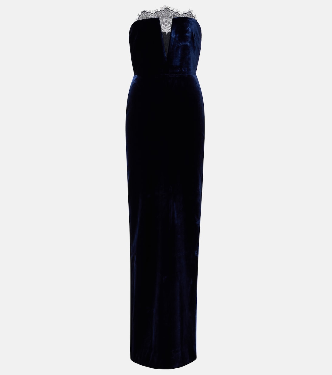Lace-trimmed velvet corset gown | Roland Mouret