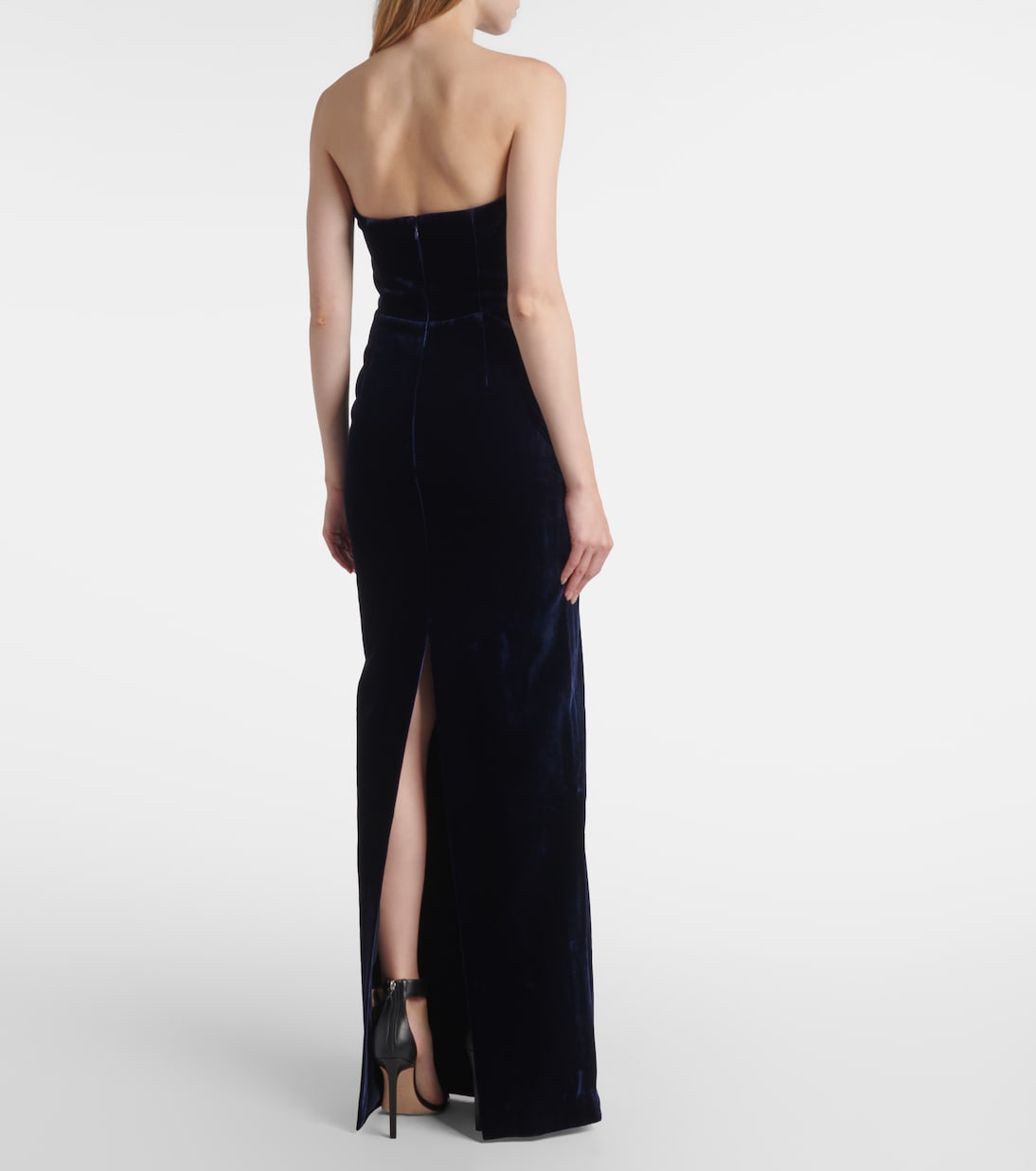 Lace-trimmed velvet corset gown | Roland Mouret
