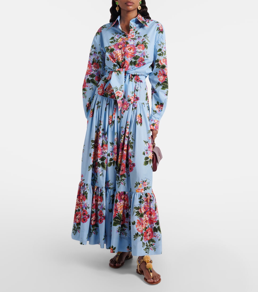 Floral cotton poplin maxi skirt | Dolce&Gabbana