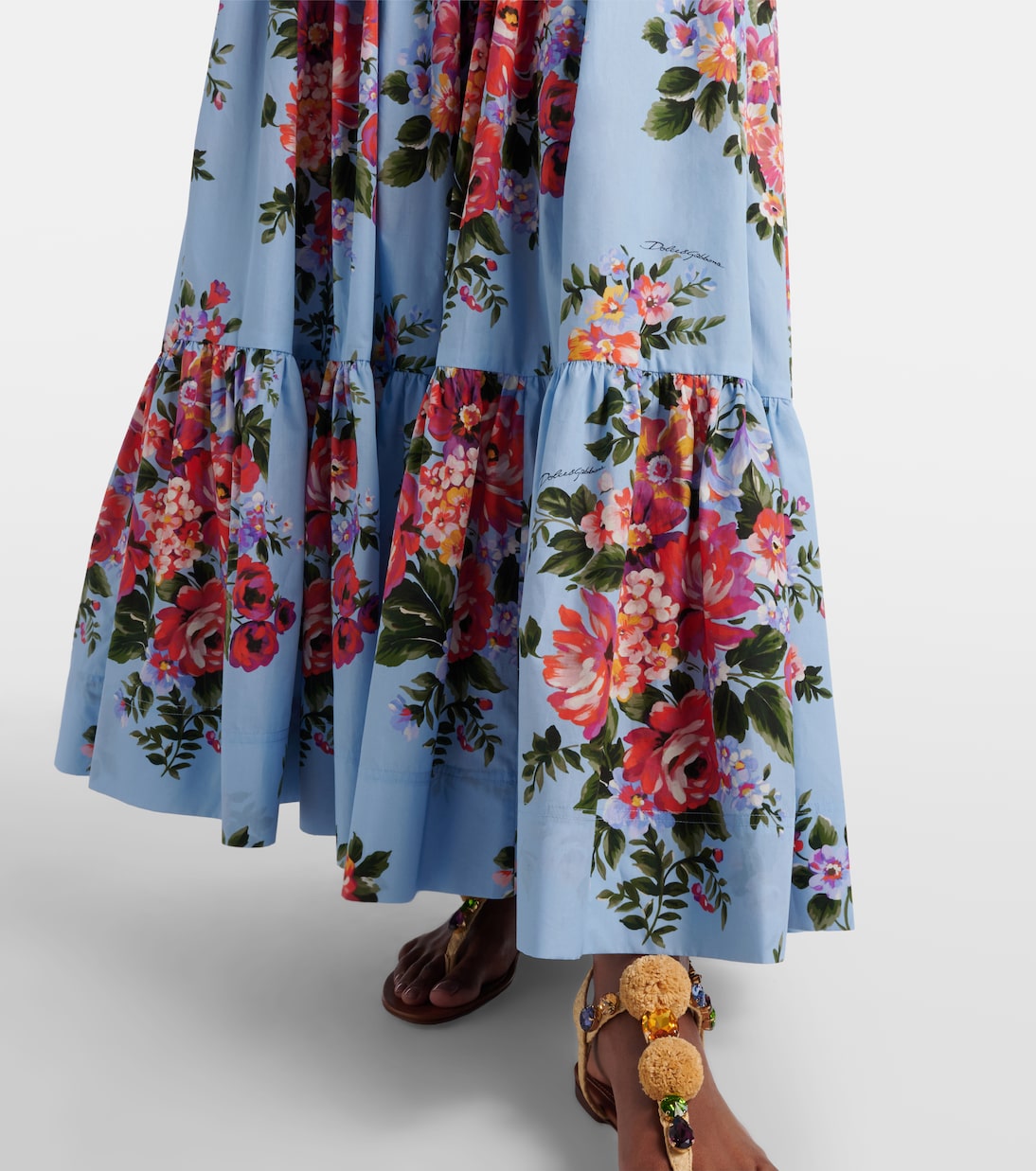Floral cotton poplin maxi skirt | Dolce&Gabbana