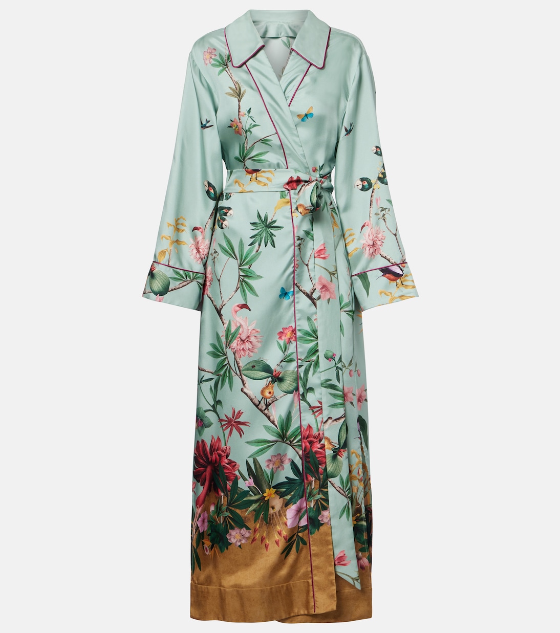 Midnight floral silk wrap dress | La DoubleJ