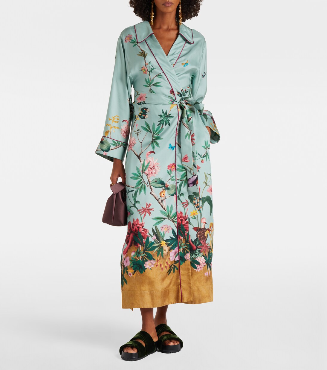 Midnight floral silk wrap dress | La DoubleJ