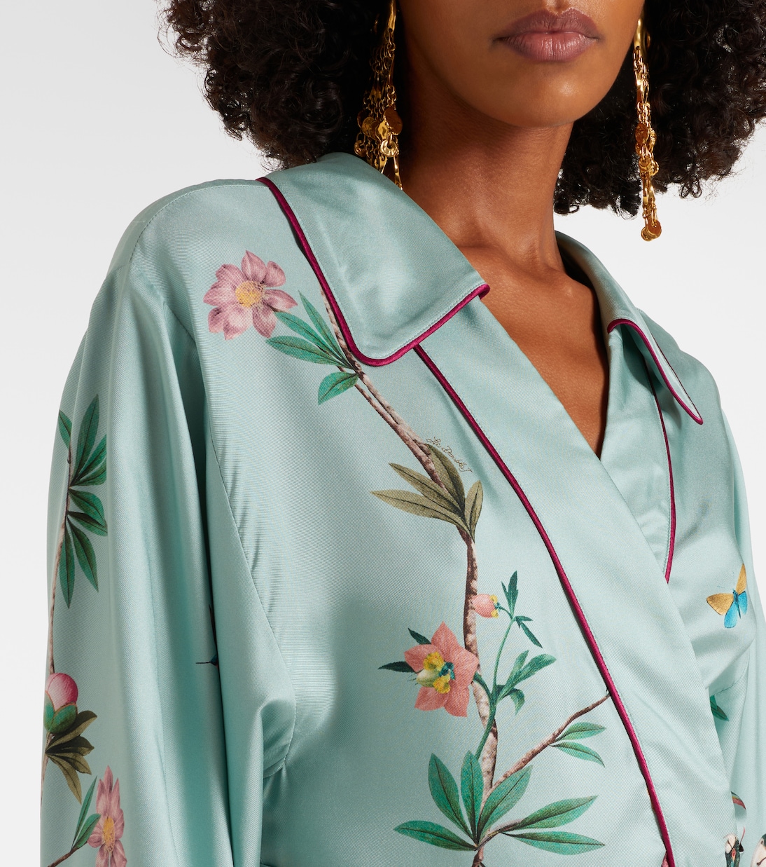 Midnight floral silk wrap dress | La DoubleJ