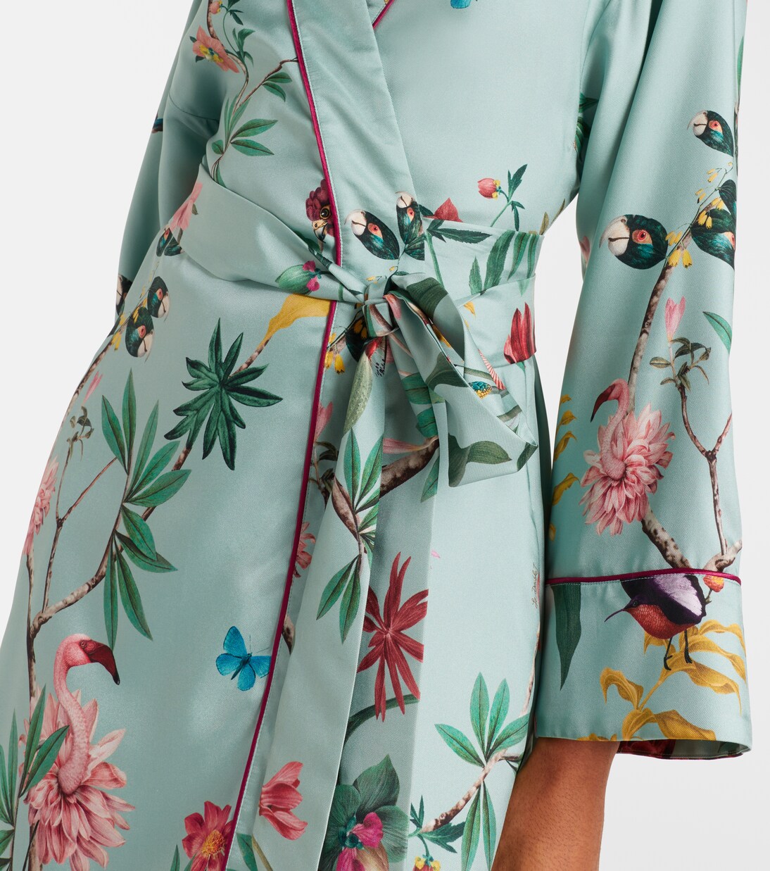 Midnight floral silk wrap dress | La DoubleJ