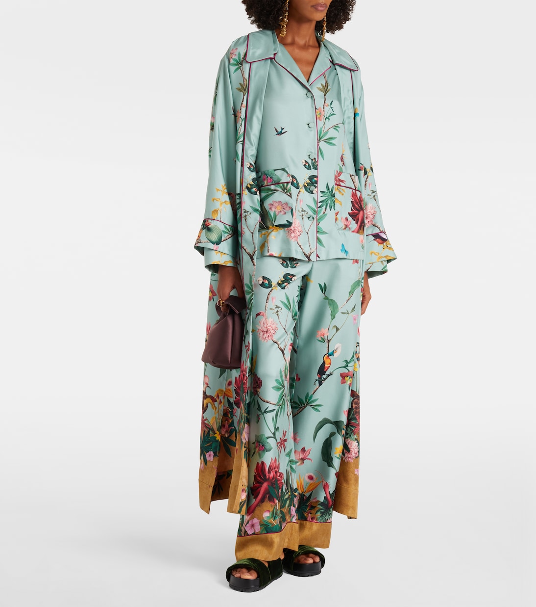 Midnight floral silk wrap dress | La DoubleJ