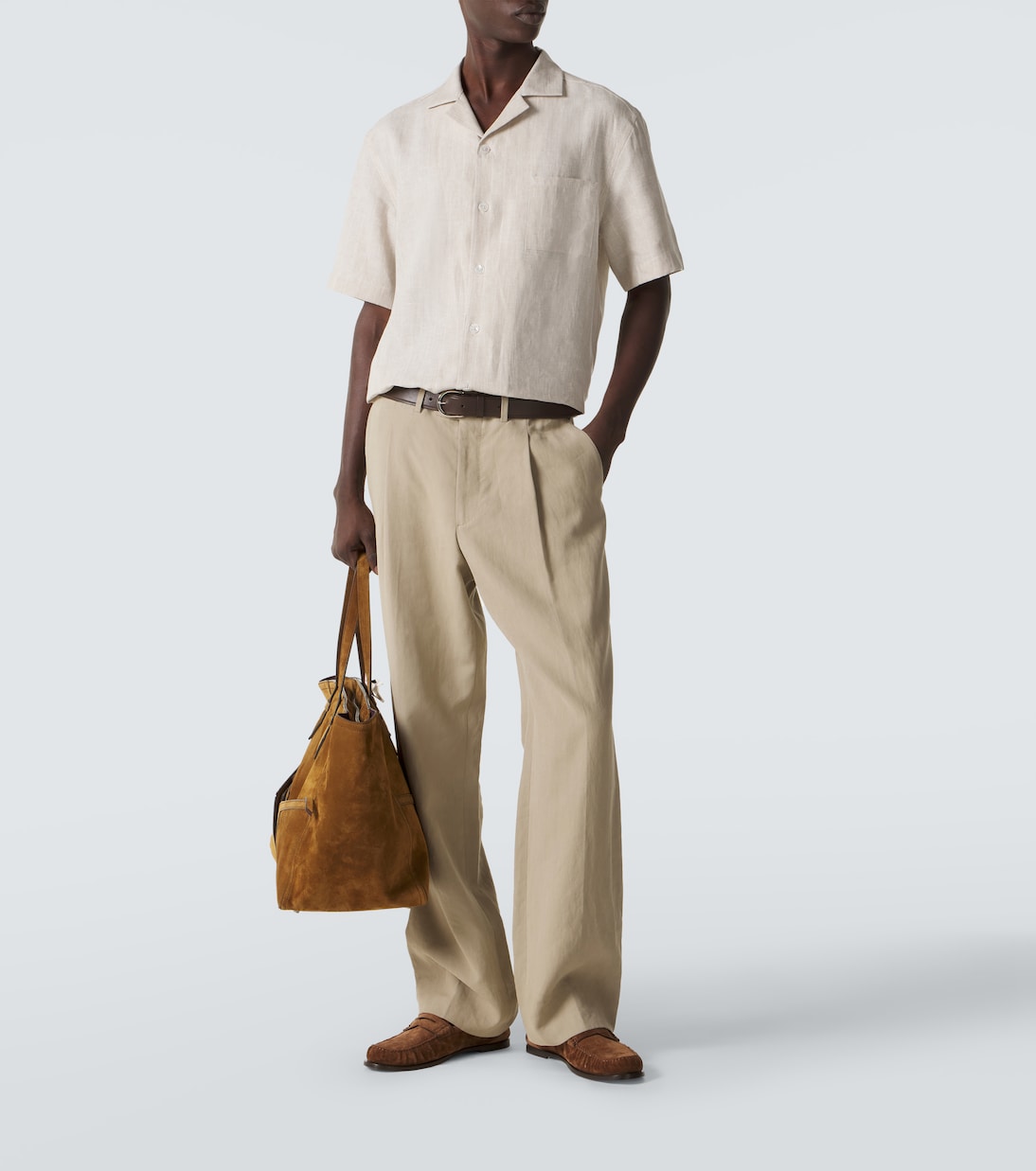 Striped linen bowling shirt | Fedeli