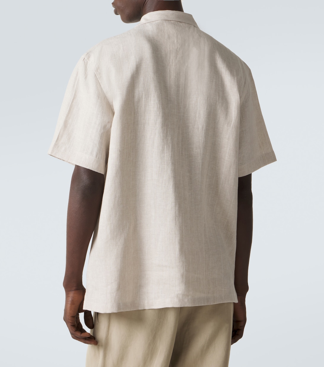 Striped linen bowling shirt | Fedeli