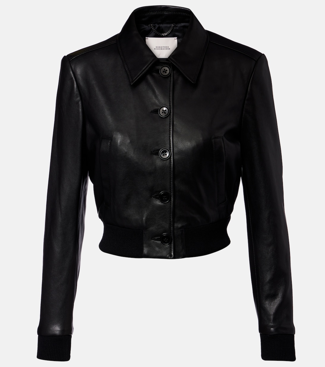 Chaqueta cropped Sleek Statement de piel | Dorothee Schumacher
