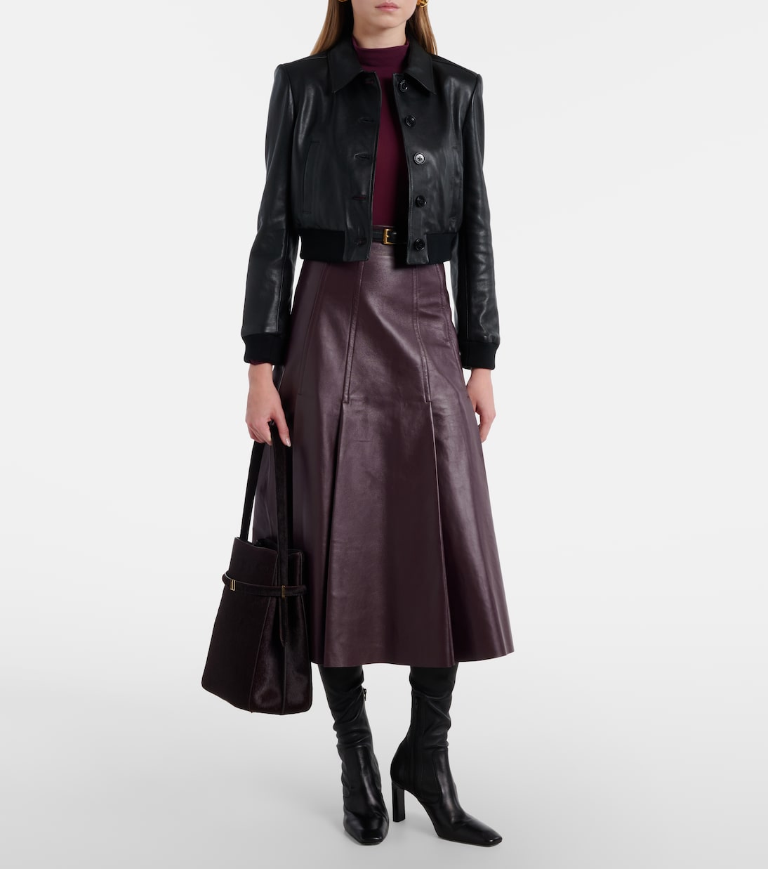 Chaqueta cropped Sleek Statement de piel | Dorothee Schumacher