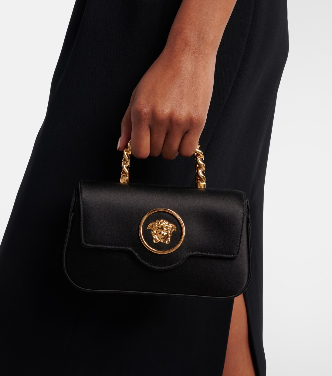 La Medusa Mini satin top-handle bag | Versace