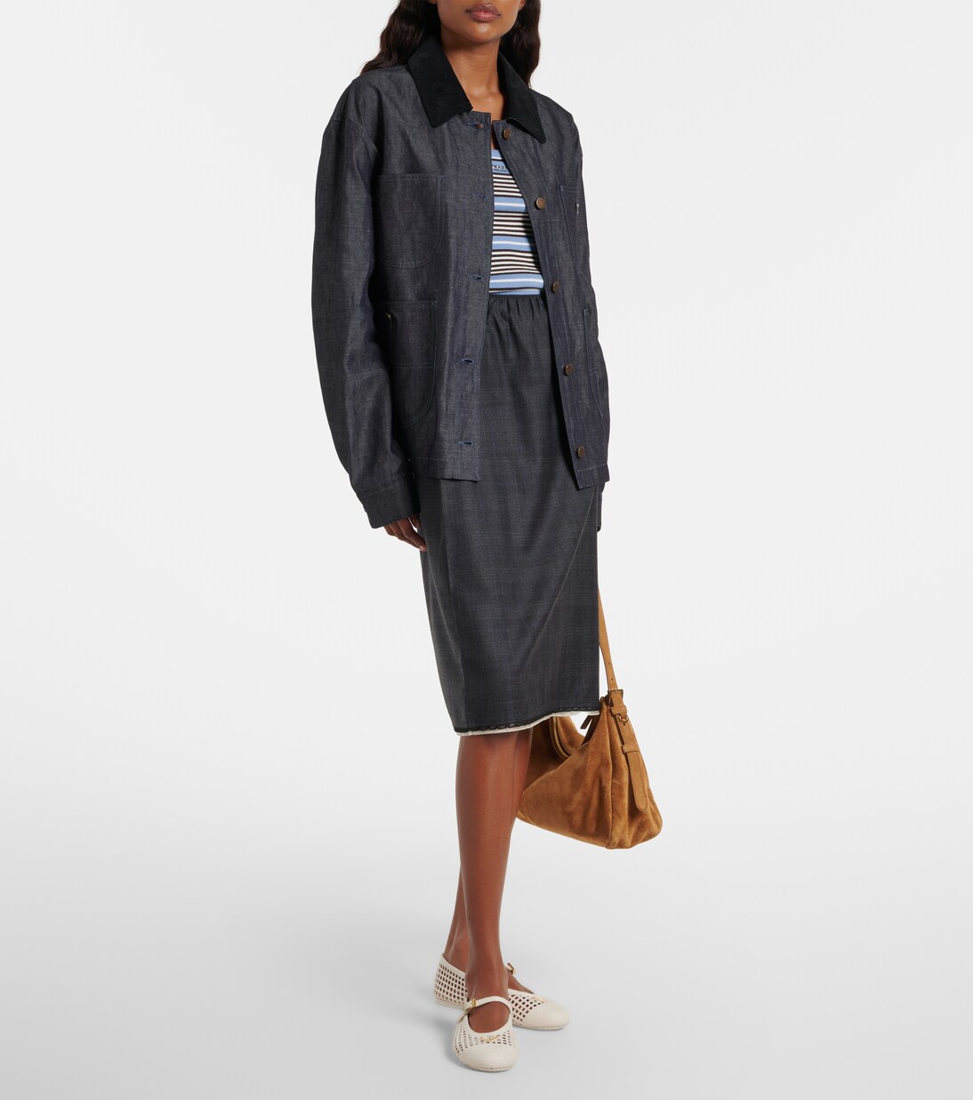 钩编玛丽珍平底鞋 | Prada