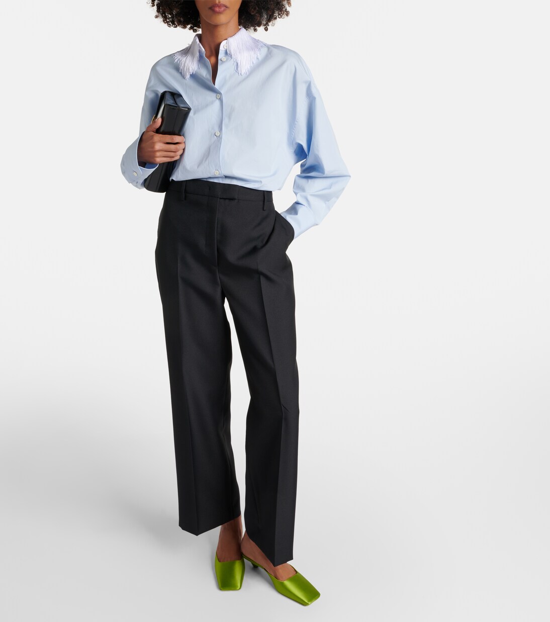 Pantalon droit à taille mi-haute | Prada