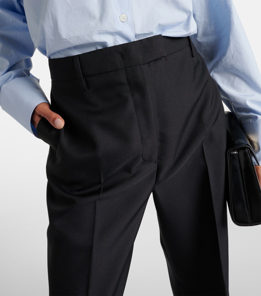 Pantalon droit à taille mi-haute | Prada