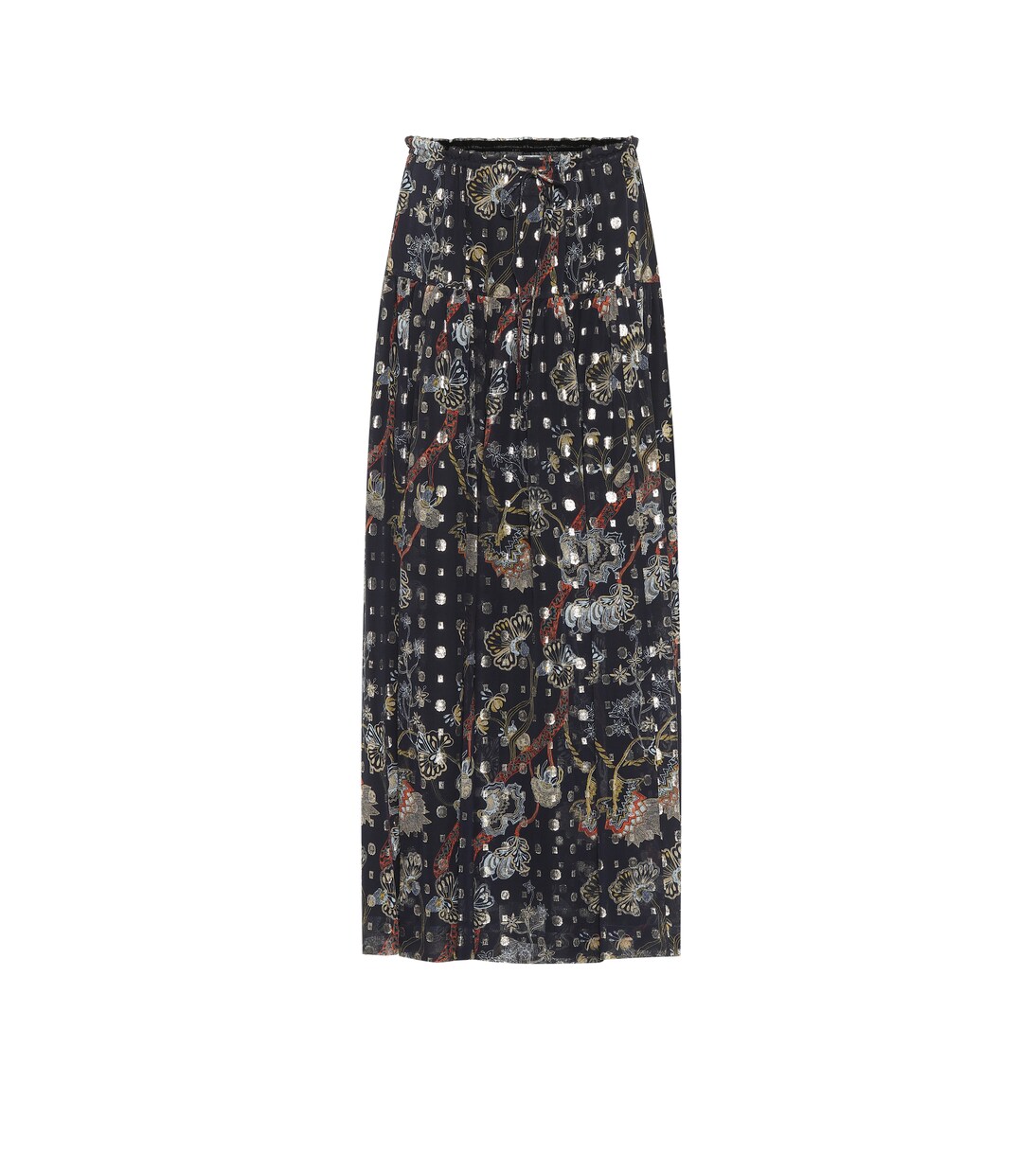 Silk fil coupé midi skirt | Chloé