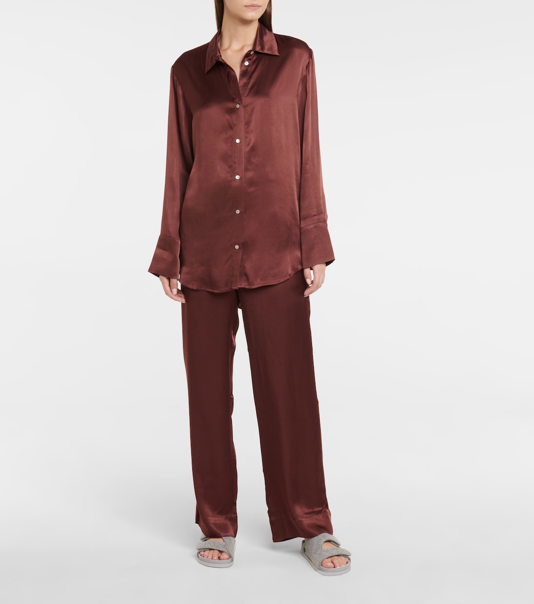 Oversize-Hemd Milan aus Satin | Asceno